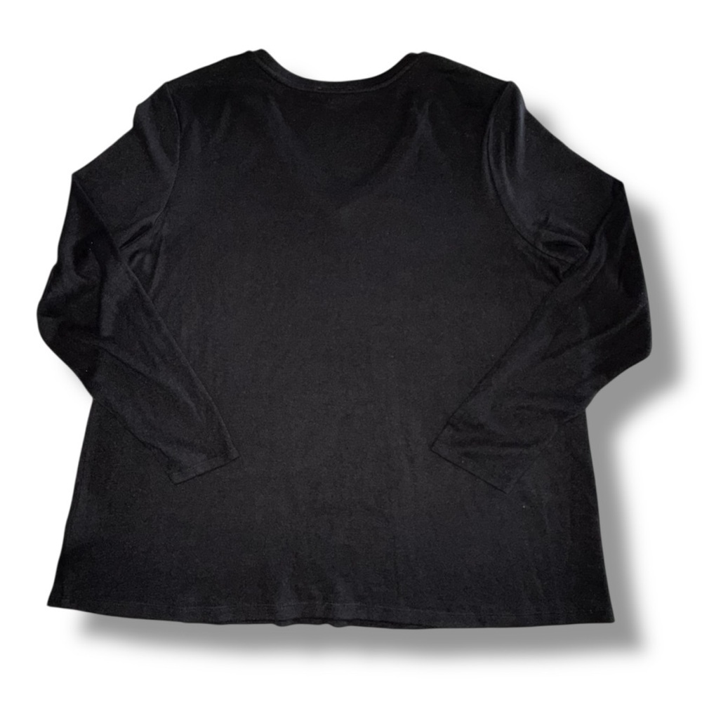 NZT by NIC+ZOE V-Neck Sweet Dreams Long Sleeve Top - XXL Black - Picture 6 of 12